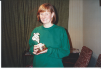 Anne with AAA Rrunner-up opp. sex champs trophy 93.